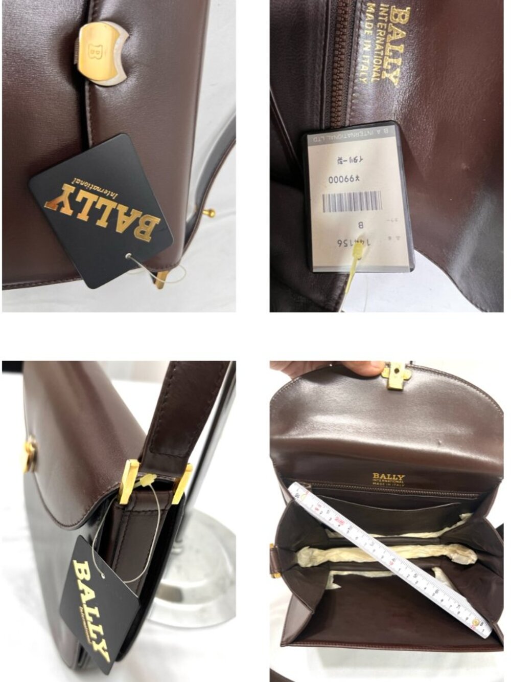 NEW Classic Evening Bally Shoulder Bag Brown Leather +100% Silk Scarf(9 - Picture 8 of 16
